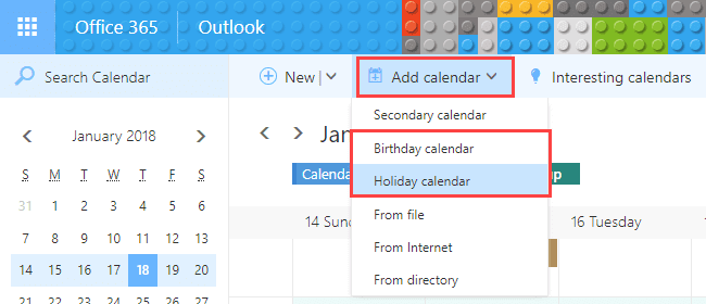 remove calendars from outlook 2016 for mac